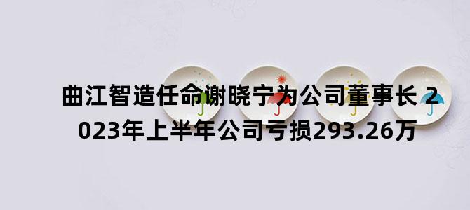'曲江智造任命谢晓宁为公司董事长 2023年上半年公司亏损293.26万'